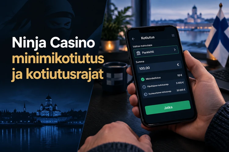 Ninja Casino minimikotiutus ja kotiutusrajat